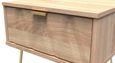 Diamond Oak Effect 1 Drawer Bedside Table with Gold Hairpin Legs