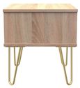 Diamond Oak Effect 1 Drawer Bedside Table with Gold Hairpin Legs