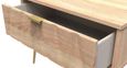 Diamond Oak Effect 1 Drawer Midi Bedside Table with Gold Hairpin Legs