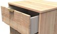 Diamond Oak Effect 2 Drawer Bedside Cabinet with Gold Hairpin Legs