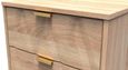 Diamond Oak Effect 2 Drawer Bedside Cabinet with Gold Hairpin Legs