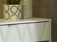 Diamond White 1 Drawer Bedside Table with Gold Hairpin Legs