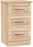 Dorset Oak Effect 3 Drawer Bedside Cabinet