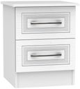 Dorset White 2 Drawer Bedside Cabinet
