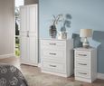 Dorset White 3 Drawer Bedside Cabinet