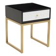 Dumas Bedside Table - 1 Drawer - Square - Black and White