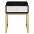 Dumas Bedside Table - 1 Drawer - Square - Black and White