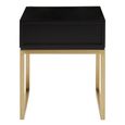 Dumas Bedside Table - 1 Drawer - Square - Black and White