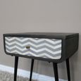 Bedside Cabinet - 1 Drawer - Black Mango Wood