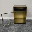Bedside Cabinet - 1 Door - Brushed Metal and Glass