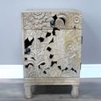 Bedside Cabinet - 1 Door - 1 Drawer - Carved Mango Wood