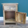 Bedside Cabinet - 1 Door - 1 Drawer - Carved Mango Wood