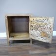Bedside Cabinet - 1 Door - Carved Mango Wood