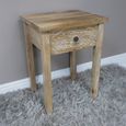 Bedside Table - 1 Drawer - Carved Mango Wood