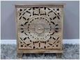 Bedside Cabinet - 2 Drawer - Carved Mango Wood