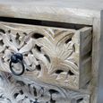 Bedside Cabinet - 2 Drawer - Small - Carved Mango Wood