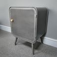 Bedside Cabinet - 1 Door - Grey Metal Mesh