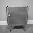 Bedside Cabinet - 1 Door - Grey Metal Mesh