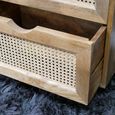 Bedside Cabinet - 2 Drawer - Mango Wood and Rattan