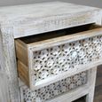 Bedside Cabinet - 2 Drawer - White Washed Mango Wood