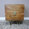 Bedside Cabinet - 2 Drawer - Wooden - Hairpin Legs