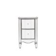 Elysee Narrow Bedside Cabinet - 2 Drawer - Mirrored