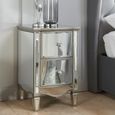 Elysee Narrow Bedside Cabinet - 2 Drawer - Mirrored