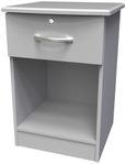 Eve Grey 1 Drawer Bedside Cabinet with Lock