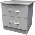 Eve Grey 2 Drawer Bedside Cabinet with Lock