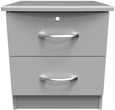 Eve Grey 2 Drawer Bedside Cabinet with Lock