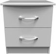 Eve Grey 2 Drawer Bedside Cabinet