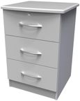 Eve Grey 3 Drawer Bedside Cabinet with Lock