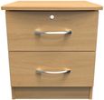 Eve Oak Effect 2 Drawer Bedside Cabinet with Lock