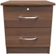 Eve Walnut Effect 2 Drawer Bedside Cabinet with Lock
