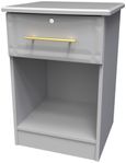 Faye Grey 1 Drawer Bedside Cabinet with Lock