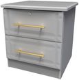 Faye Grey 2 Drawer Bedside Cabinet with Lock