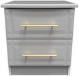 Faye Grey 2 Drawer Bedside Cabinet