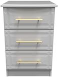 Faye Grey 3 Drawer Bedside Cabinet