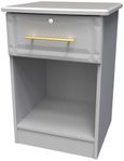 Faye Grey Ash 1 Drawer Bedside Cabinet with Lock