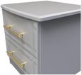 Faye Grey Ash 2 Drawer Bedside Cabinet with Lock