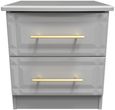 Faye Grey Ash 2 Drawer Bedside Cabinet