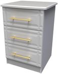 Faye Grey Ash 3 Drawer Bedside Cabinet