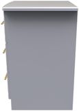 Faye Grey Ash 3 Drawer Bedside Cabinet with Lock
