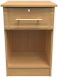 Faye Oak Effect 1 Drawer Bedside Cabinet with Lock