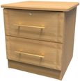 Faye Oak Effect 2 Drawer Bedside Cabinet with Lock