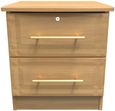 Faye Oak Effect 2 Drawer Bedside Cabinet with Lock