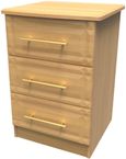 Faye Oak Effect 3 Drawer Bedside Cabinet