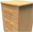 Faye Oak Effect 3 Drawer Bedside Cabinet with Lock