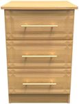 Faye Oak Effect 3 Drawer Bedside Cabinet