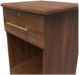 Faye Walnut Effect 1 Drawer Bedside Cabinet with Lock